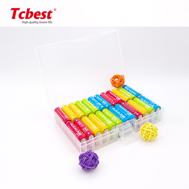 Alkaline battery  plastic box colorful jacket