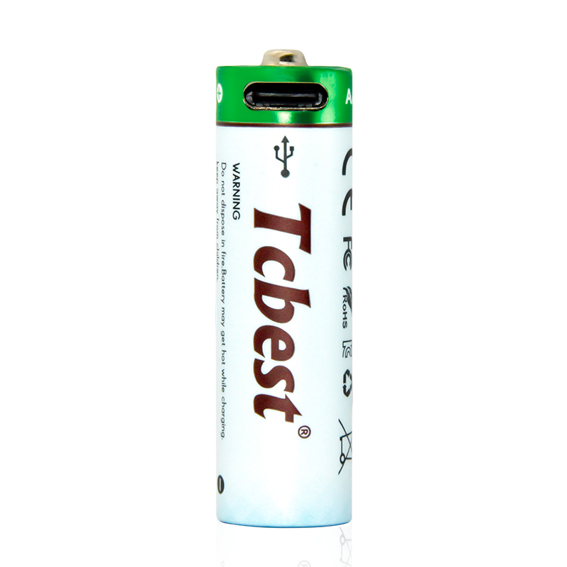 1.5V 2200mWh Lithium Type-C AA  Rechargeable Battery