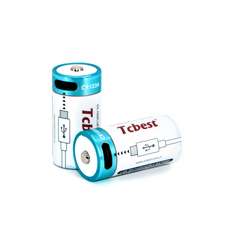 Lithium CR123A 500mAh Type-C Rechargeable Battery